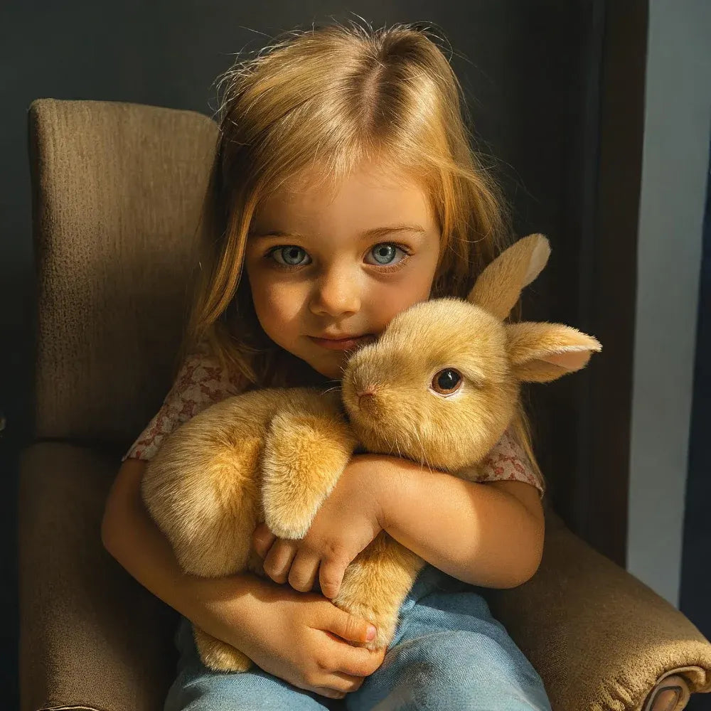 Lifelike Sitting Bunny Figurine Display Decor