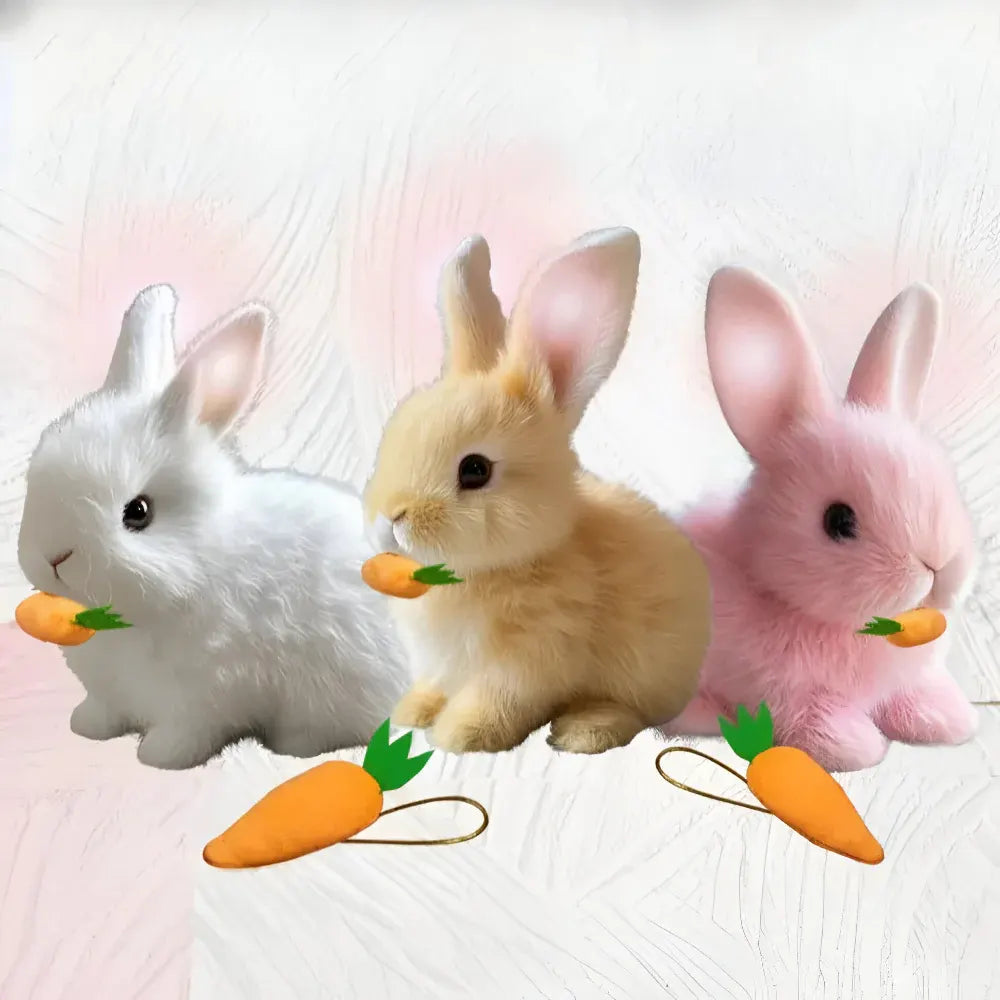 Lifelike Sitting Bunny Figurine Display Decor