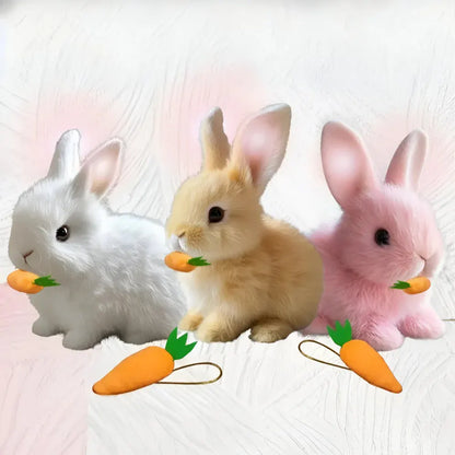 Lifelike Sitting Bunny Figurine Display Decor