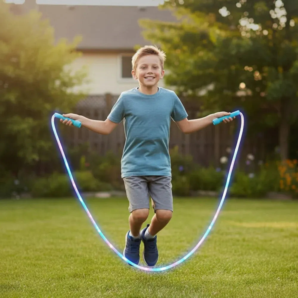 Light-Up Adjustable Jump Rope for Fun Cardio Fitness Activity