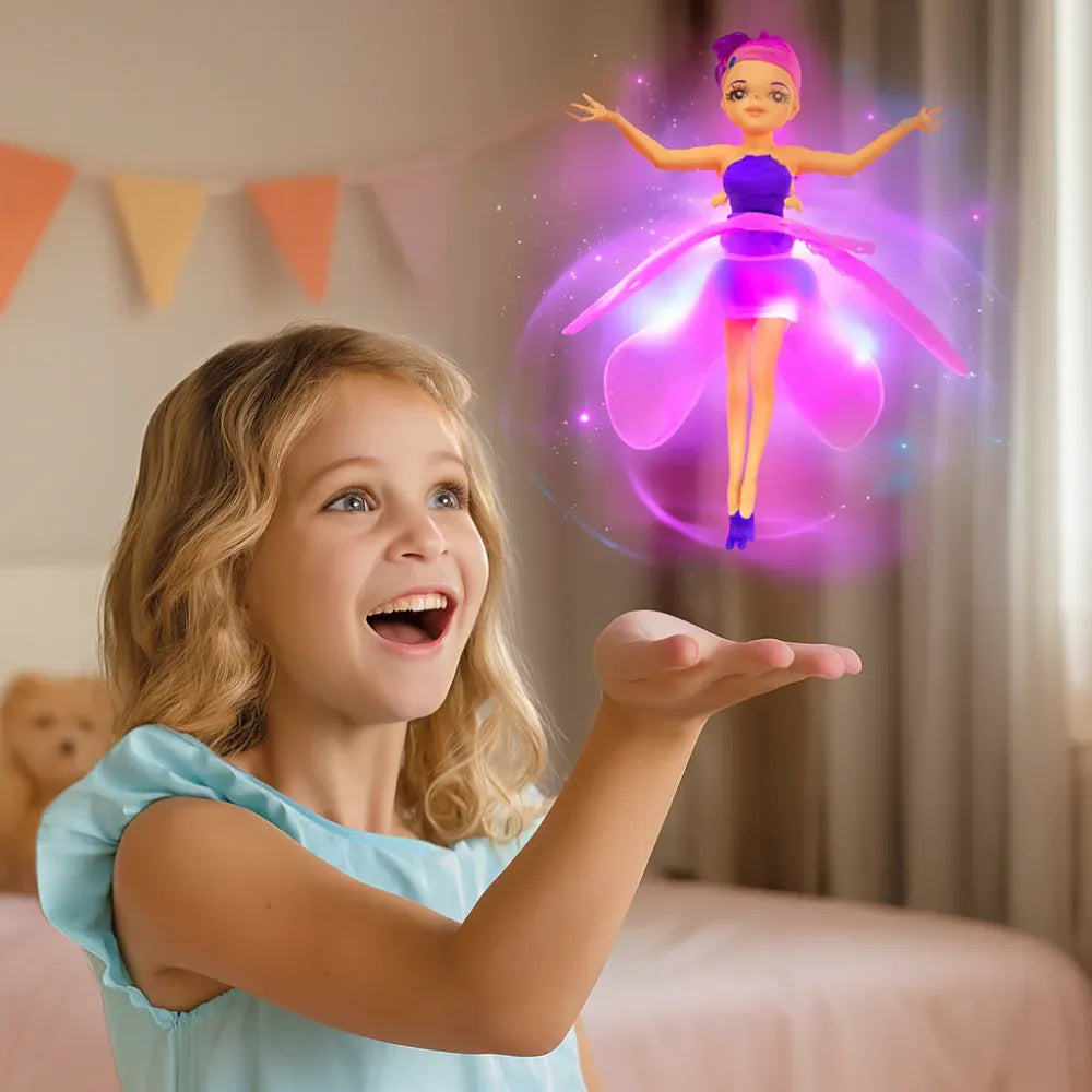 Light-Up Fairy Princess Flying Toy with Hand Motion Sensor for Kids