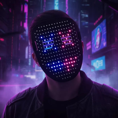 Light-Up Full-Face LED Halloween Costume Mask for Parties