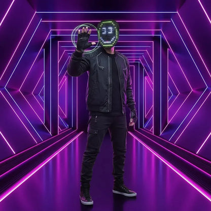 Light-Up Full-Face LED Halloween Costume Mask for Parties