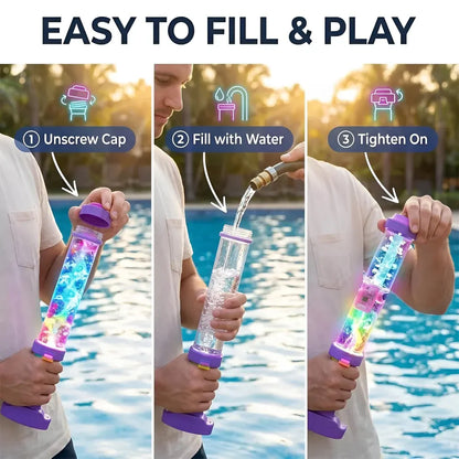 Light-Up Water Blaster Gun Outdoor Summer Play Toy