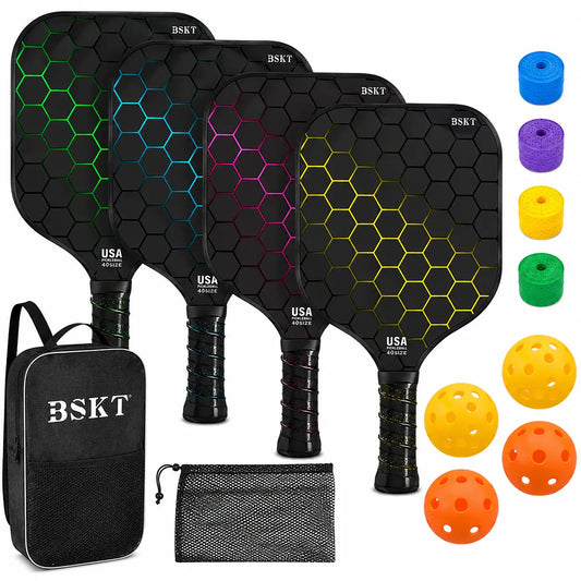 Lightweight Fiberglass Pickleball Paddle Set with Balls