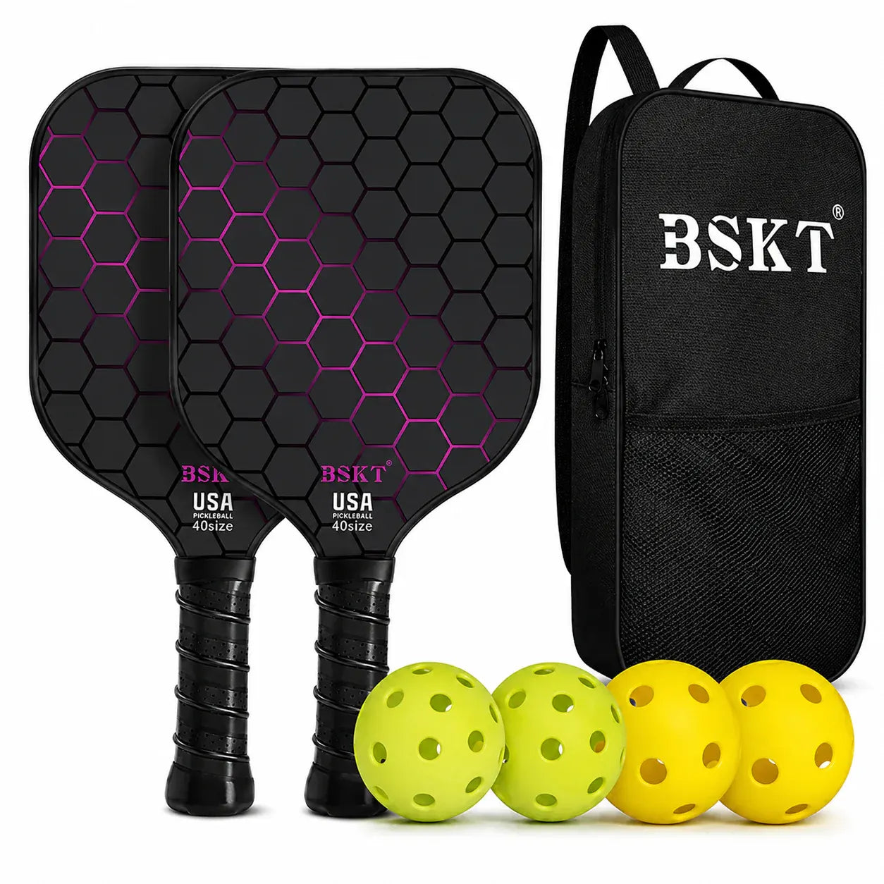 Lightweight Fiberglass Pickleball Paddle Set with Balls