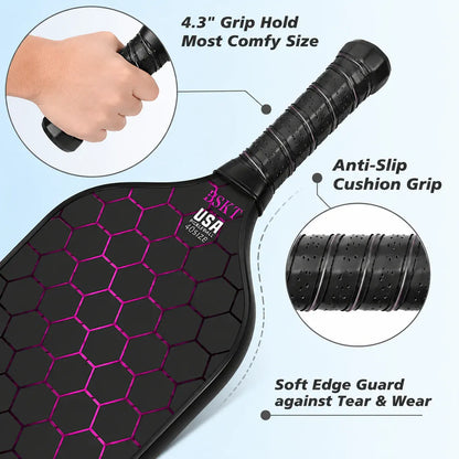 Lightweight Fiberglass Pickleball Paddle Set with Balls