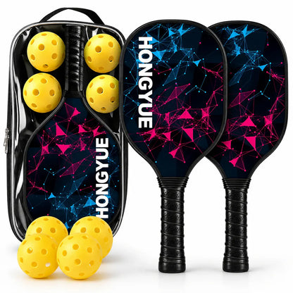 Lightweight Fiberglass Pickleball Racket Set with Balls
