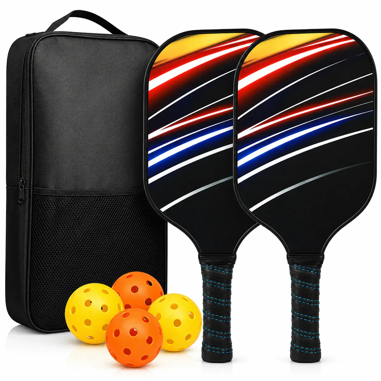 Lightweight Graphite Pickleball Paddle Set with Balls