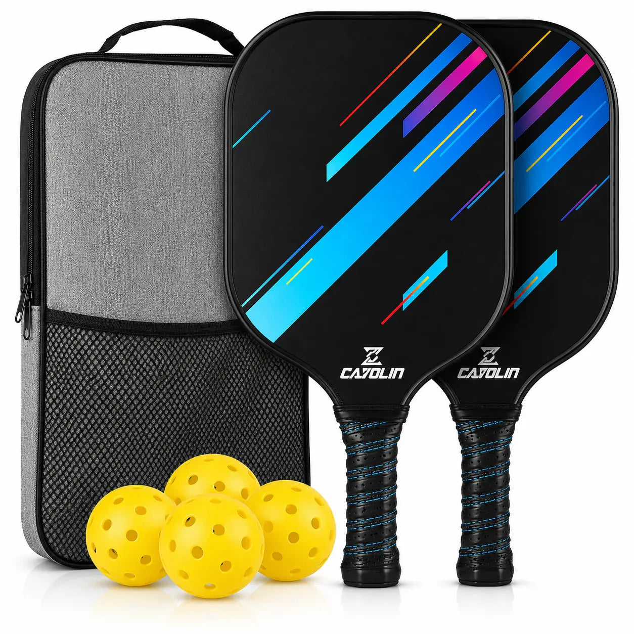 Lightweight Graphite Pickleball Paddle Set with Balls