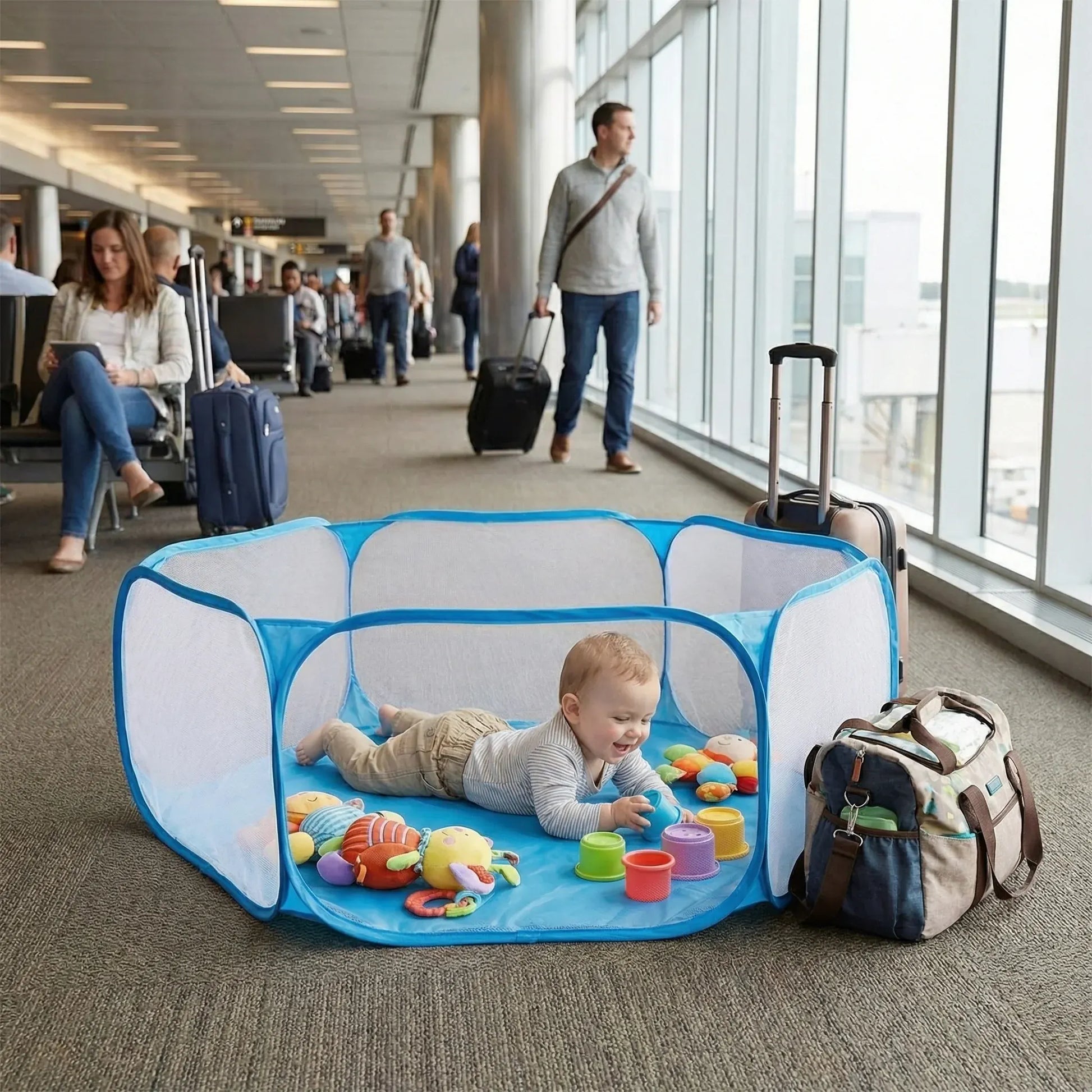 Lightweight Mesh Travel Playpen for Baby Safety