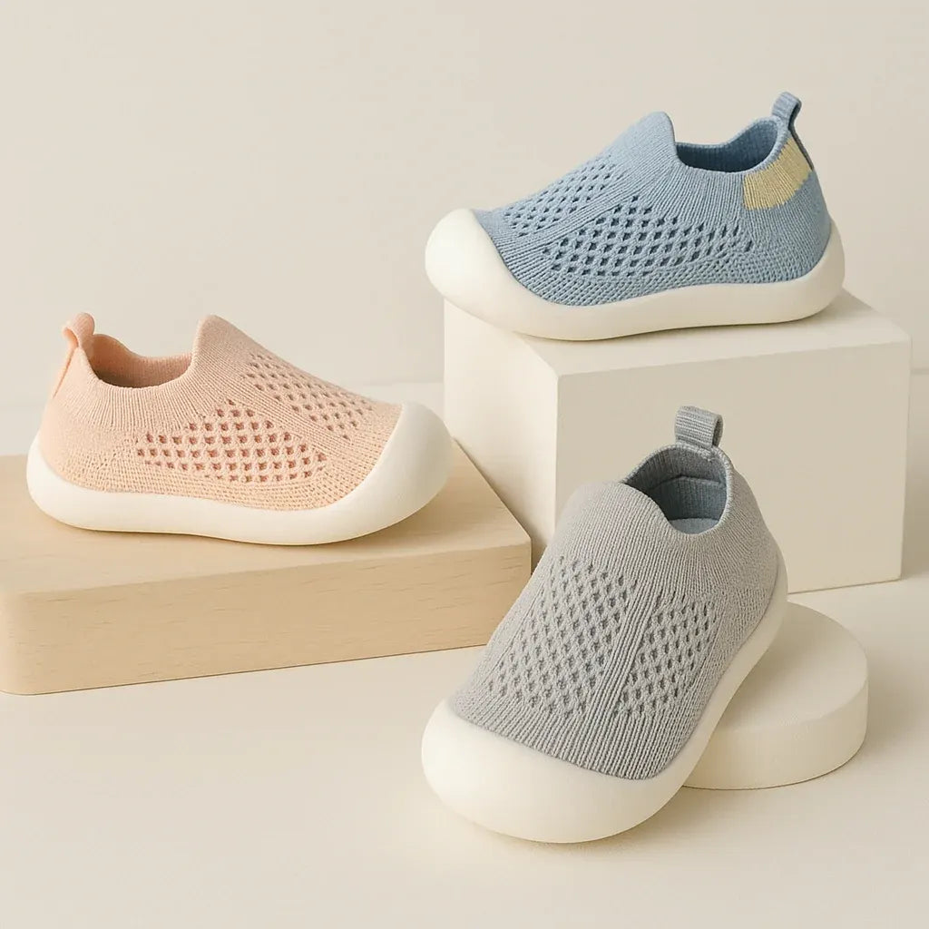 Lightweight Slip-On Kids Sneakers Breathable Mesh Non-Slip Shoes