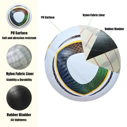 Long-Lasting PU Soccer Ball Size 5 for Outdoor Training and Match Play