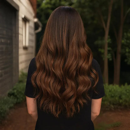 Long Wavy Clip-In Human Hair Extensions Set for Natural Volume