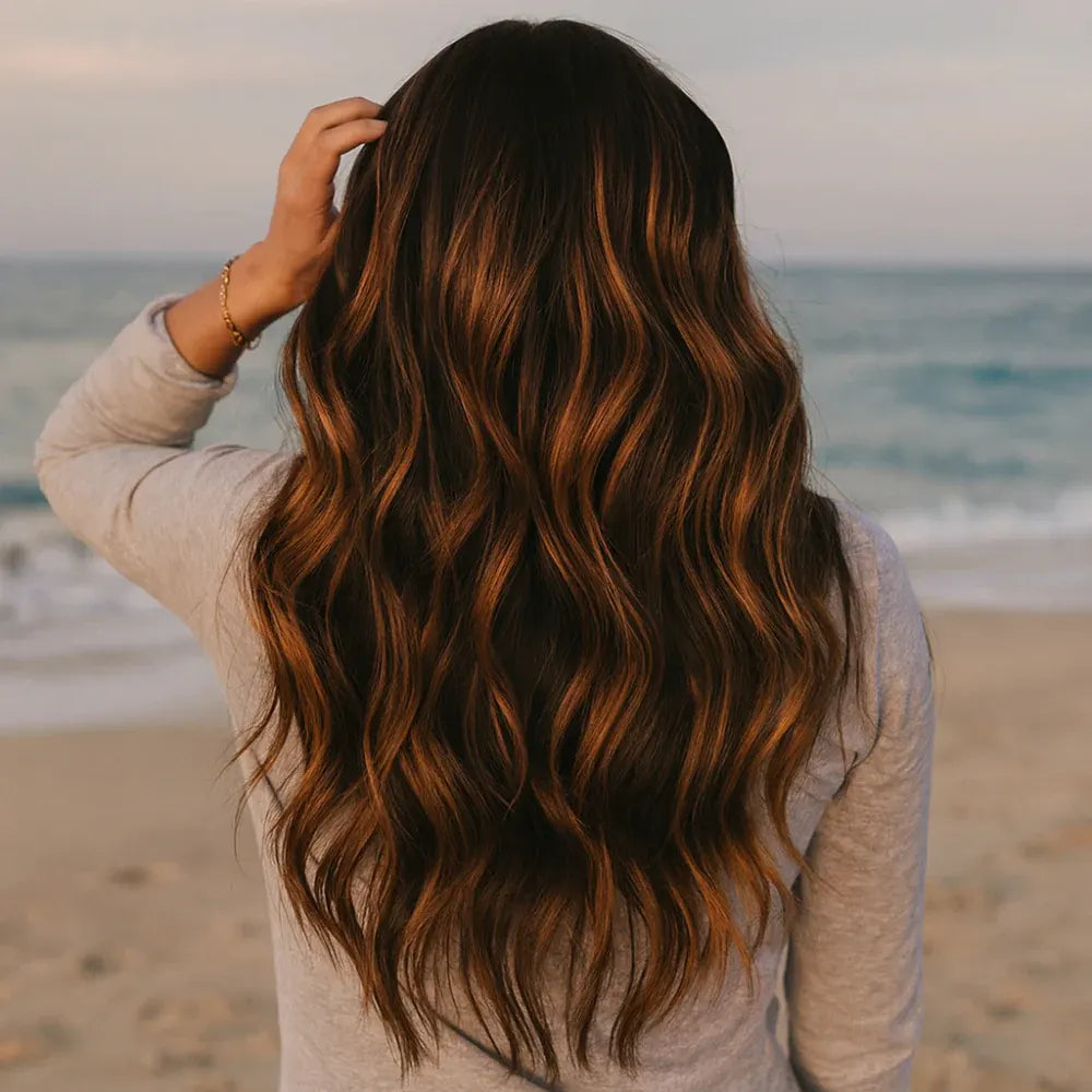 Long Wavy Clip-In Human Hair Extensions Set for Natural Volume