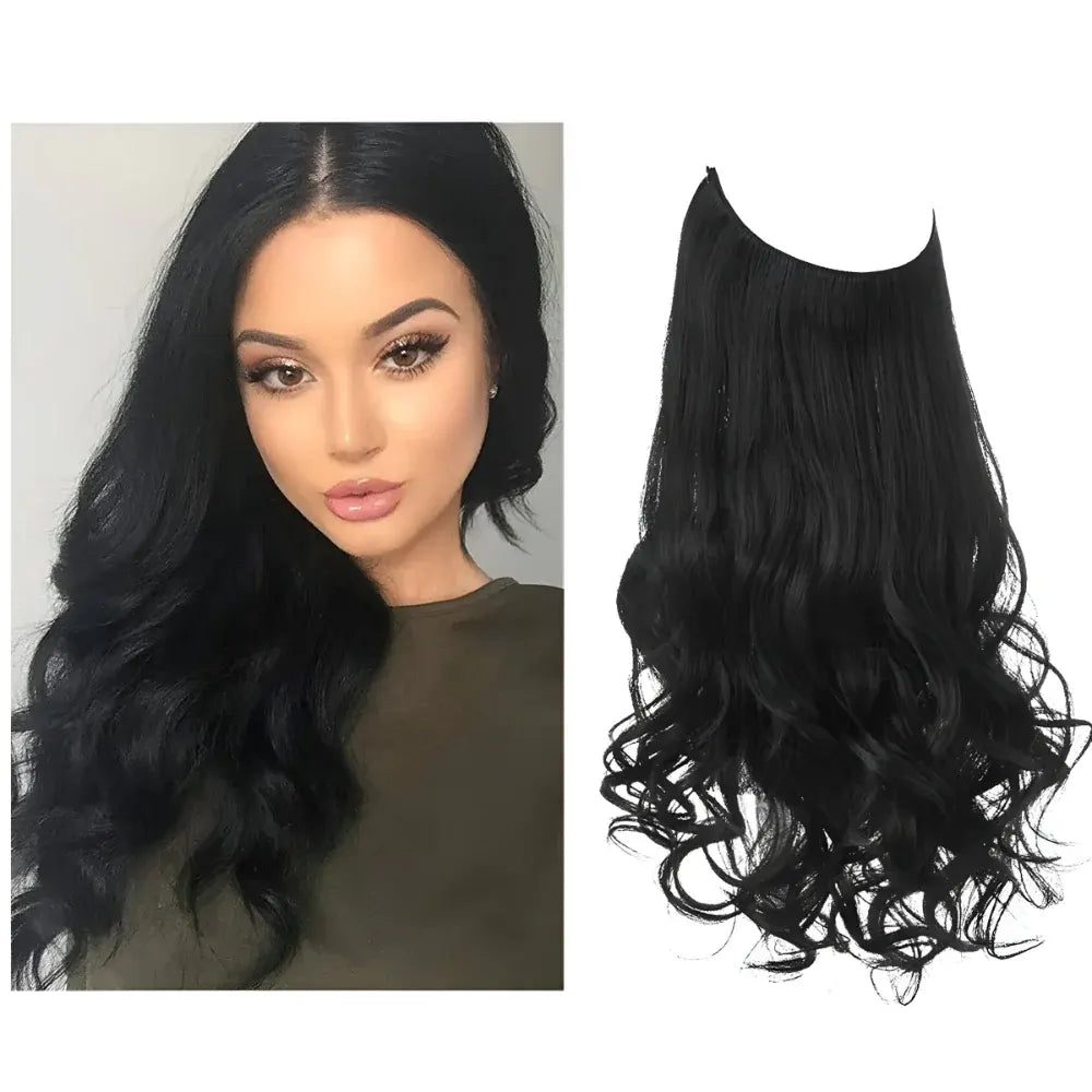 Long Wavy Clip-In Human Hair Extensions Set for Natural Volume