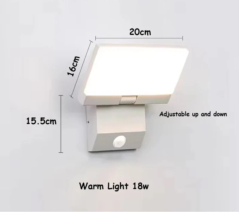 LumiFold Outdoor Wall Sconce – IP65 Waterproof, Optional Motion Sensor