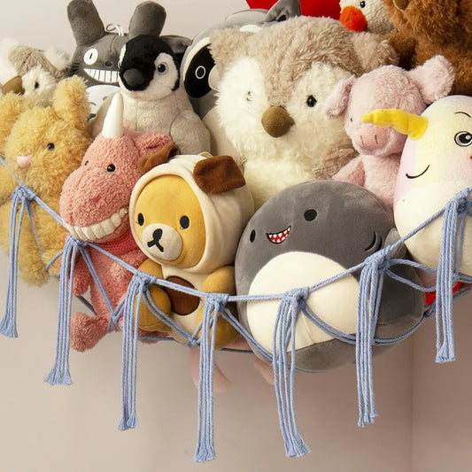 Macrame Hanging Storage Hammock for Stuffed Animals & Toys Organizer