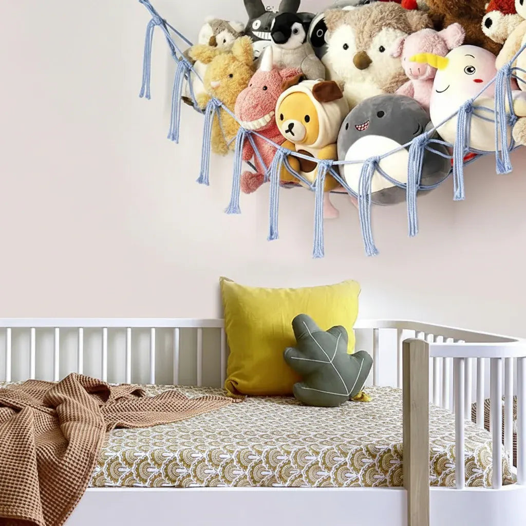 Macrame Hanging Storage Hammock for Stuffed Animals & Toys Organizer
