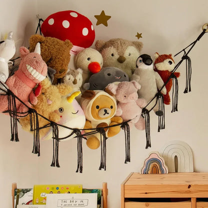 Macrame Hanging Storage Hammock for Stuffed Animals & Toys Organizer