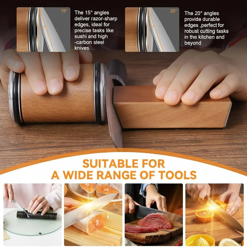 Magnetic Diamond Stone Knife Sharpening Set with Angle Guide