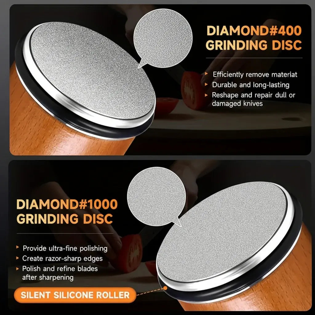 Magnetic Diamond Stone Knife Sharpening Set with Angle Guide