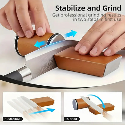 Magnetic Diamond Stone Knife Sharpening Set with Angle Guide