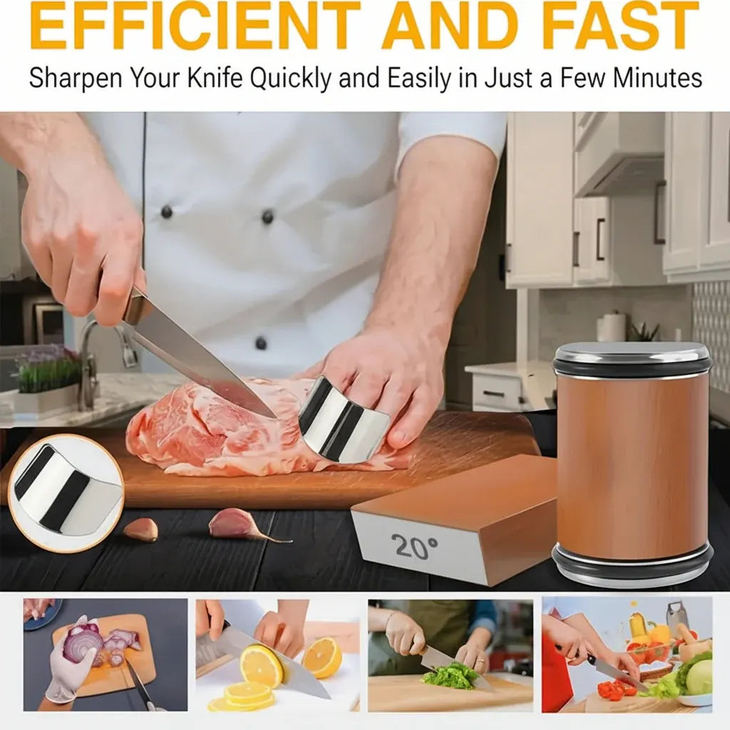 Magnetic Diamond Stone Knife Sharpening Set with Angle Guide