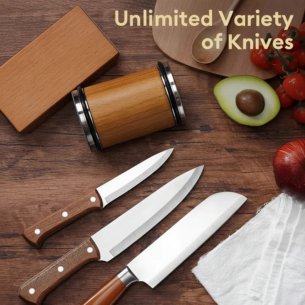 Magnetic Diamond Stone Knife Sharpening Set with Angle Guide