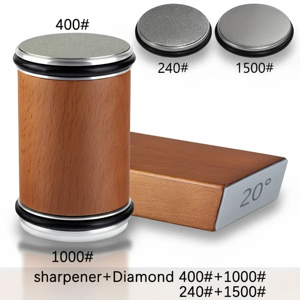 Magnetic Diamond Stone Knife Sharpening Set with Angle Guide