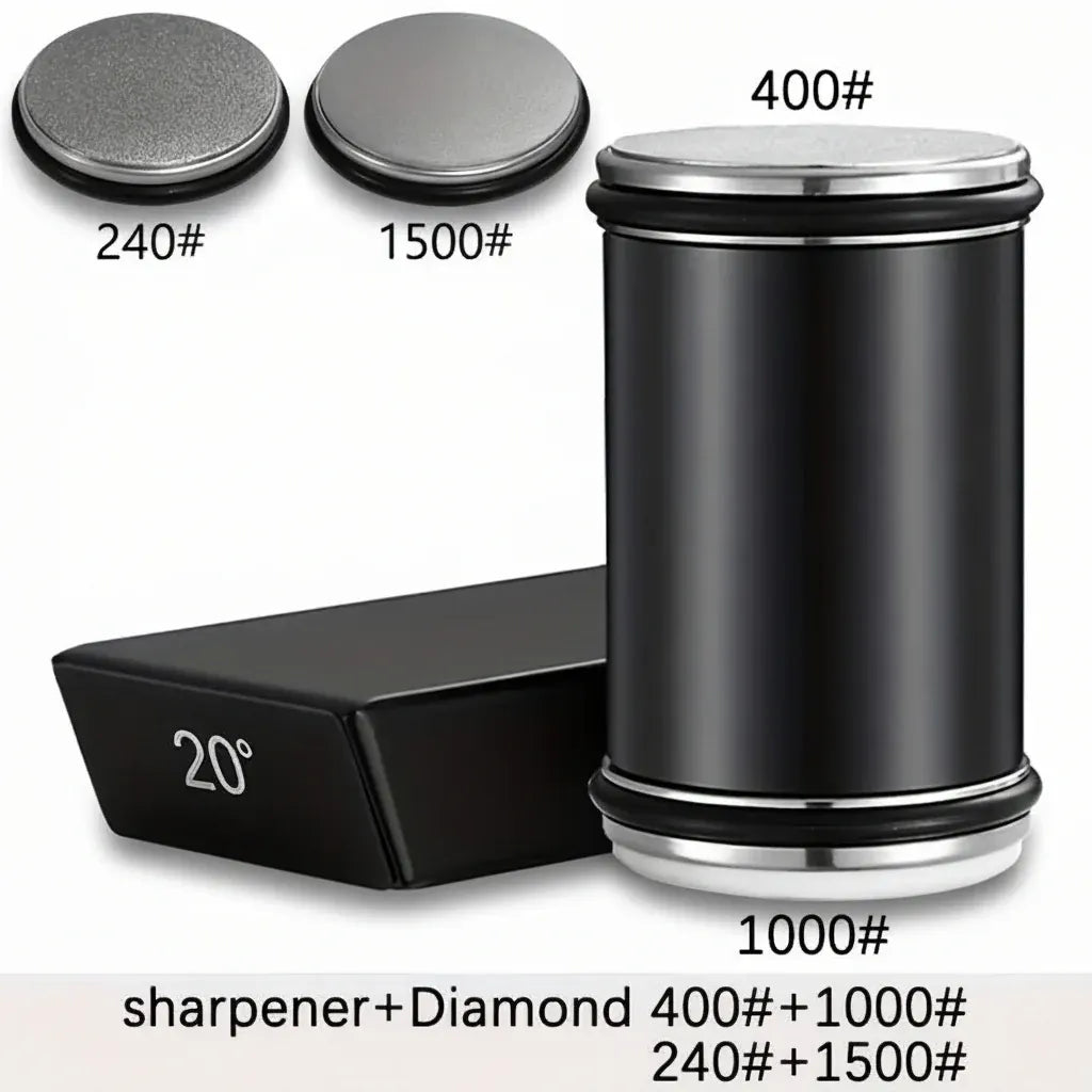 Magnetic Diamond Stone Knife Sharpening Set with Angle Guide