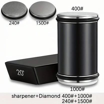 Magnetic Diamond Stone Knife Sharpening Set with Angle Guide