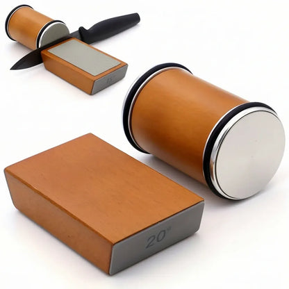 Magnetic Diamond Stone Knife Sharpening Set with Angle Guide