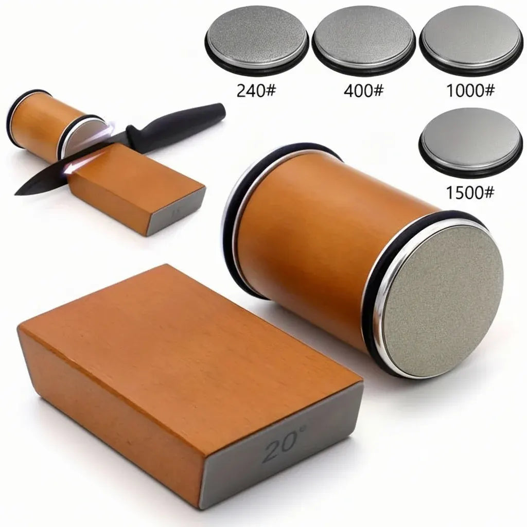 Magnetic Diamond Stone Knife Sharpening Set with Angle Guide