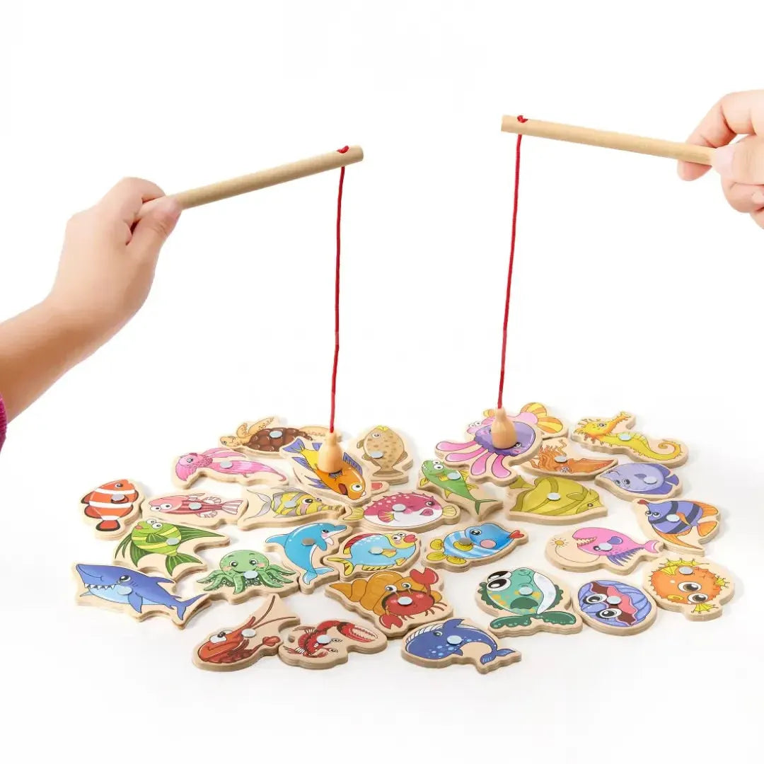 Magnetic Fishing Game Set - Fine Motor Skills Activity Toy with Rod