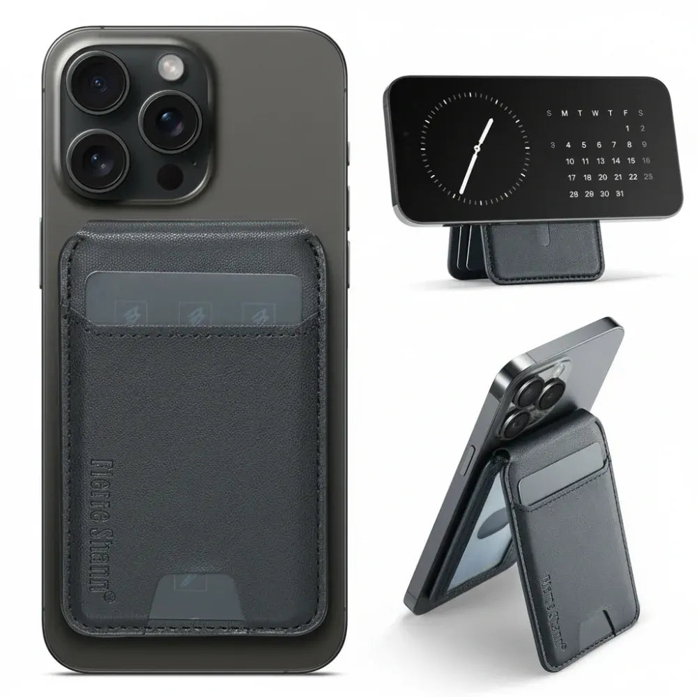 Magnetic Phone Card Holder with Find My Tracking Stand