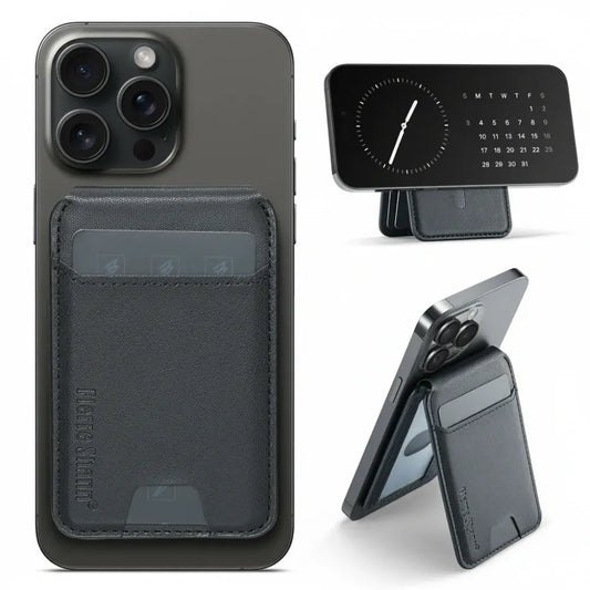 Magnetic Phone Card Holder with Find My Tracking Stand
