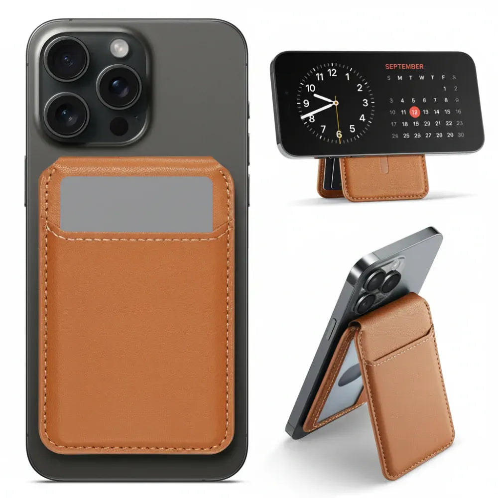 Magnetic Phone Card Holder with Find My Tracking Stand