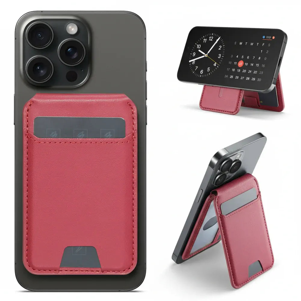 Magnetic Phone Card Holder with Find My Tracking Stand