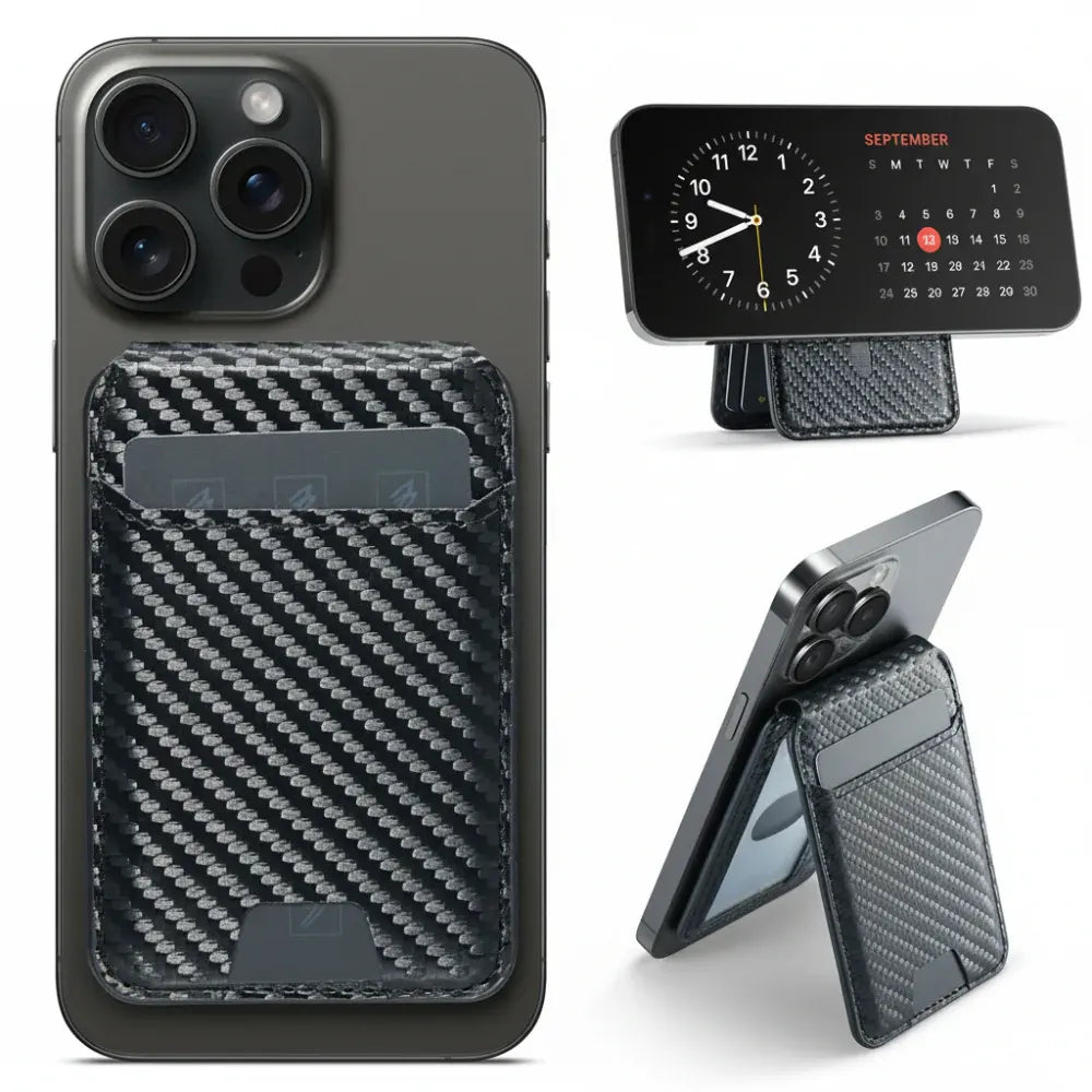 Magnetic Phone Card Holder with Find My Tracking Stand