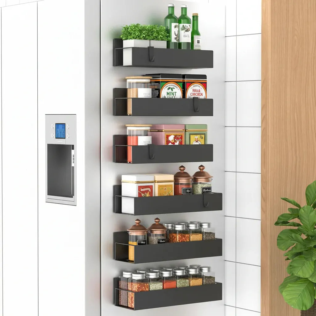 Magnetic Spice Rack Set for Refrigerator Kitchen Storage Organization