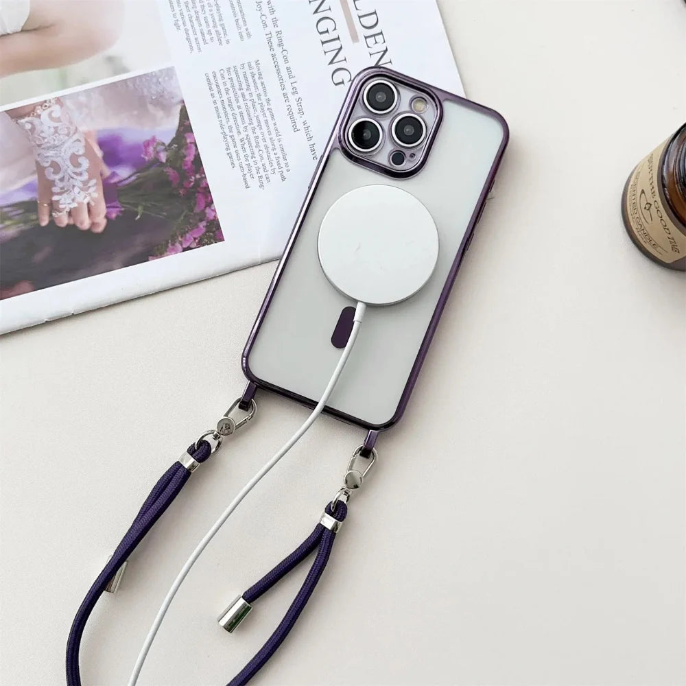 MagSafe Compatible Crossbody Phone Case with Strap Lanyard