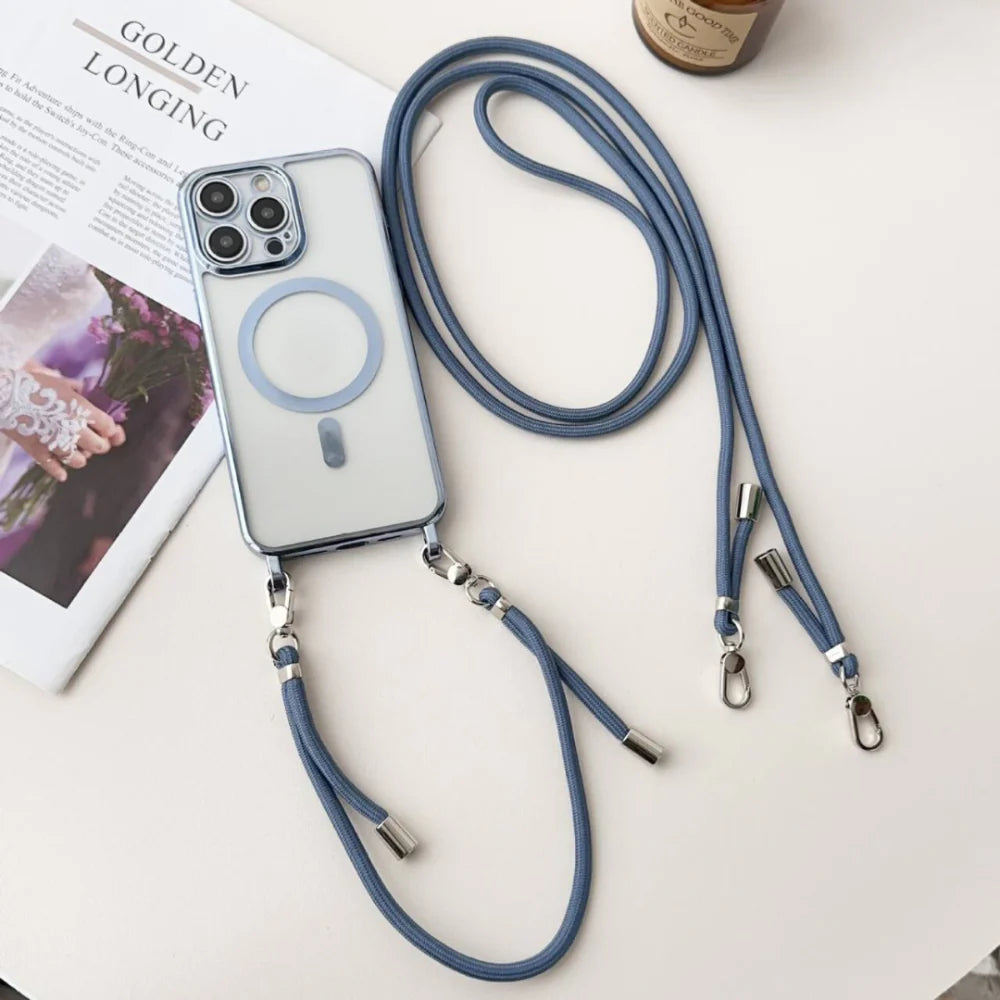 MagSafe Compatible Crossbody Phone Case with Strap Lanyard
