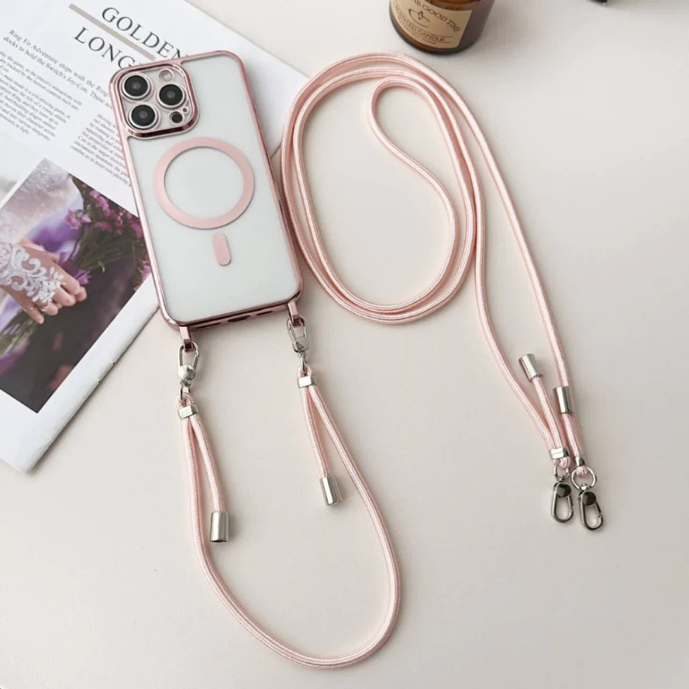 MagSafe Compatible Crossbody Phone Case with Strap Lanyard
