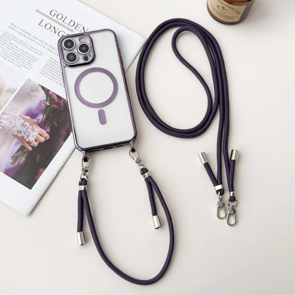 MagSafe Compatible Crossbody Phone Case with Strap Lanyard