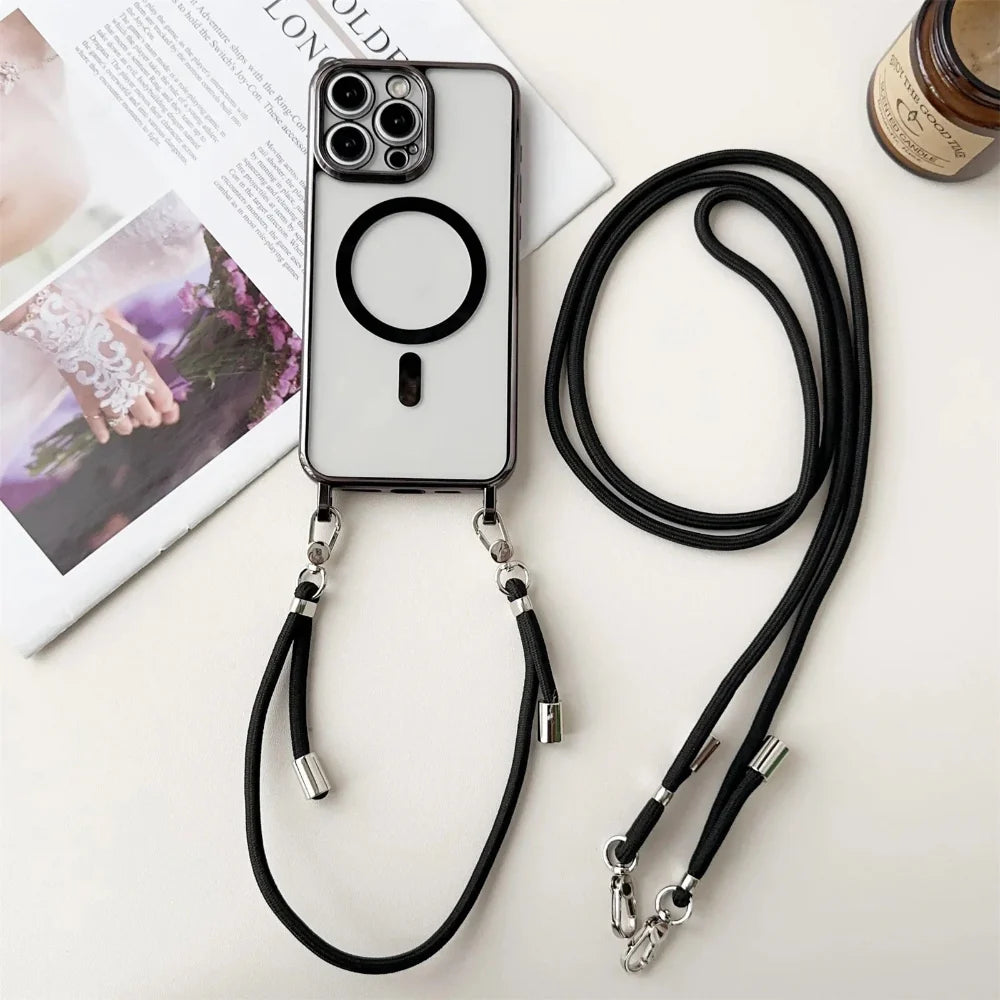 MagSafe Compatible Crossbody Phone Case with Strap Lanyard
