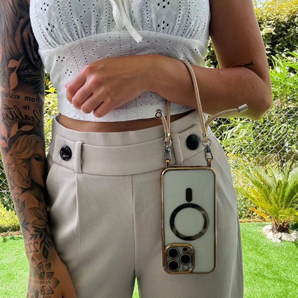 MagSafe Compatible Crossbody Phone Case with Strap Lanyard