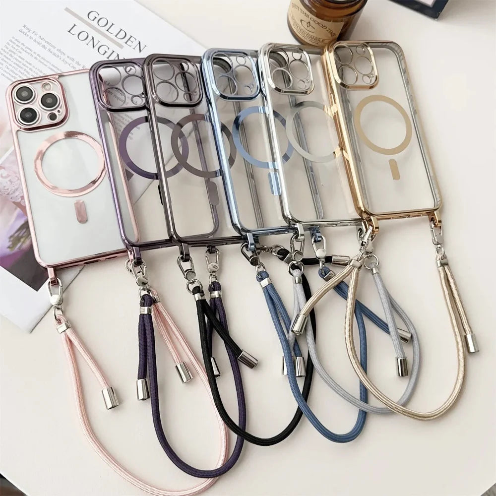 MagSafe Compatible Crossbody Phone Case with Strap Lanyard