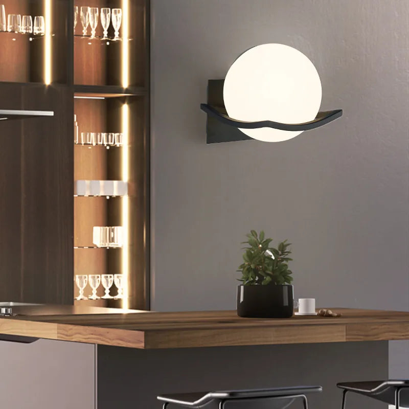 Makar Modern Glass Globe Wall Sconce | European Style Light Fixture