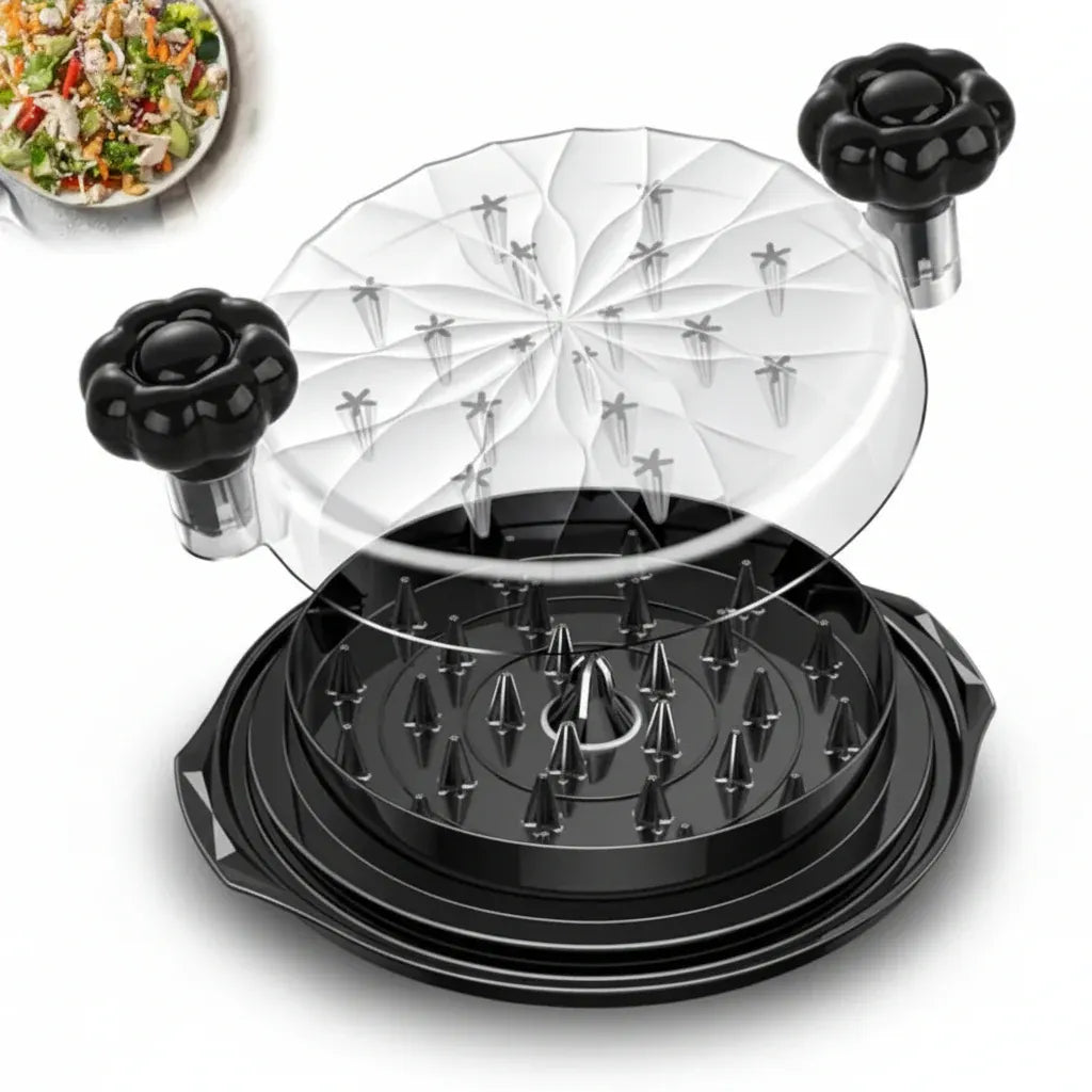 Manual Meat Shredder Kitchen Tool with Non-Slip Glass Bowl Base